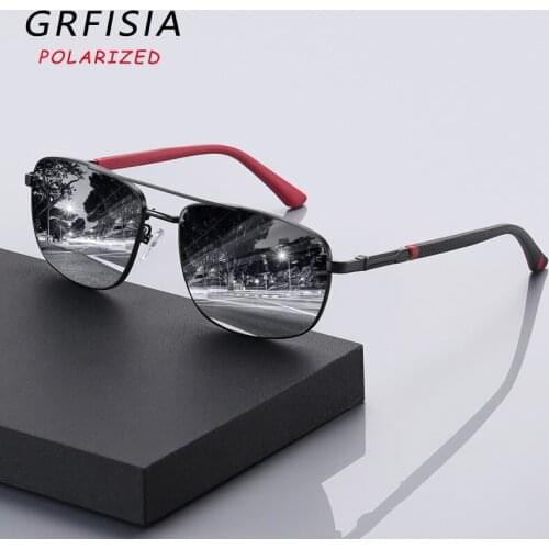 GRFISIA Fashion Pilot Mens Polarized Sunglasses High Quality Driving Travel Sun Glasses Womens Lightweight Frame Goggles UV C18