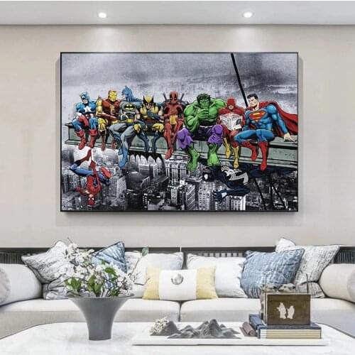 Disney Marvel Avengers Superhero Paintings Canvas Painting Poster and Print Wall Art Picture for Living Room Home Decor Cuadros