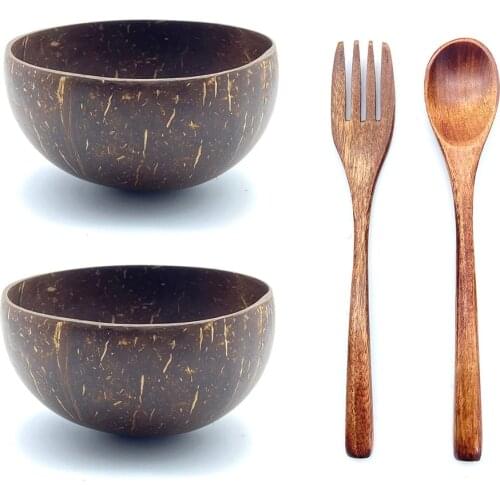 Natural Coconut Bowl Fruit Decoration Fruit Salad Noodle Bowl Wooden Rice Bowl Craft Decoration Creative