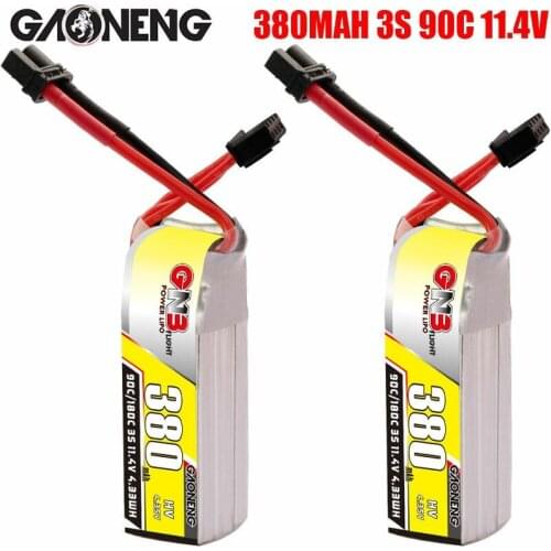 2PCS New Gaoneng GNB 380mah 3S 11.4V 90C HV Lipo Battery With XT30 Plug For BETAFPV Beta75X 3S Beta65X 2S Whoop Drones parts