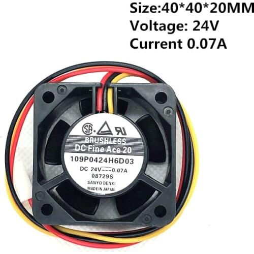 109P0424H6D03 24V 0.07A 40 * 40 * 20MM The new dual- ball bearing fan