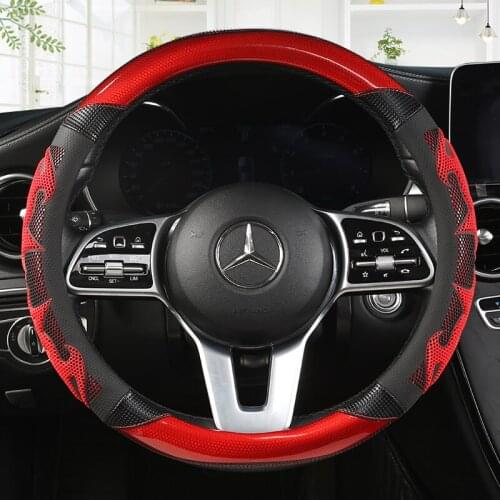37-38CM New Car Steering Wheel Cover Artificial Leather Steering-Wheel Covers Breathable Fabric Braid Auto Accessories Universal