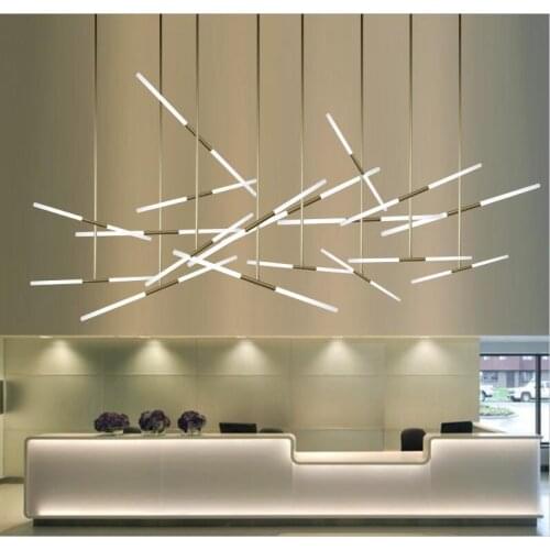 Post Modern Long Tube Branch LED Pendant Light Loft Hanging Lamp Office Bar Track Lamp Restaurant Showroom Shop Hanglamp Light