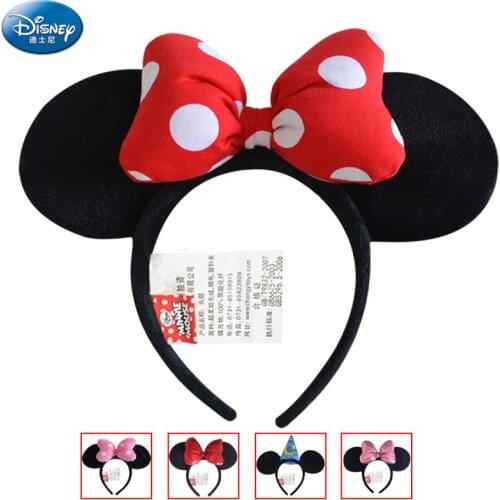 DisneDisney Minnie mouse hair ring Minnie 20 cm fashion hairstyle with a butterfly bow wearing a rice mouse Christmas gift girl