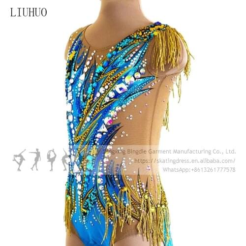 Rolare Skating Dress Competition Womens Girls' Ice performance Dancewear Rhythmic gymnastics Costume Multicolor