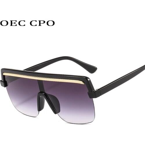 New Oversize Square Sunglasses Women Fashion Flat Top Glasses Men Brand Designer Female Sun Glasses Uv400Travel driving Glasses