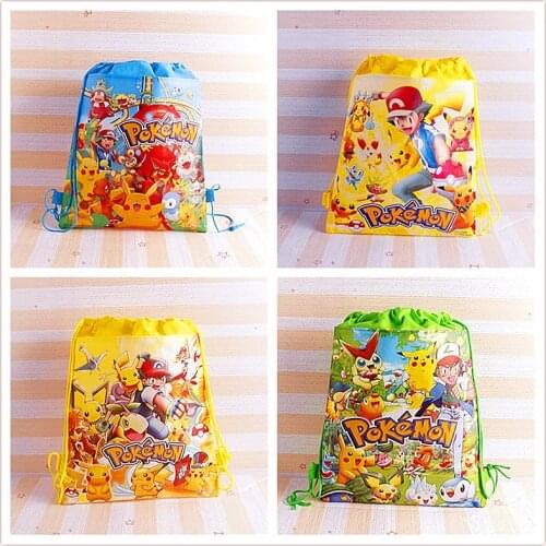 Pokemon Storage Bag Kawaii Pikachu Bulbasaur Squirtle Eevee Action Figure Bag Toys Party Decor Kids Birthday Christmas Gift