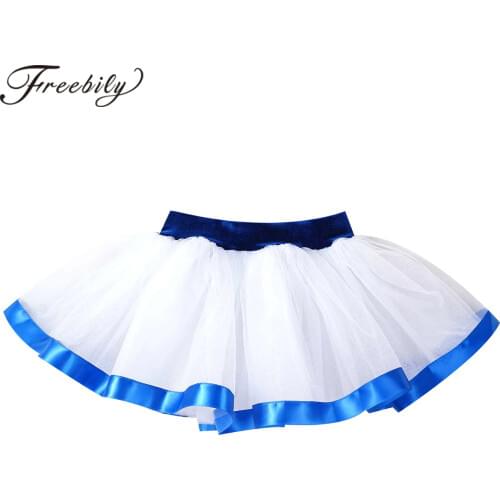 Kids Girls Ballet Dance Tutu Skirt Satin Lace Around Hem Dance Tulle Skirts Girls Ballet Gymnastics Leotard Skirts Dancewear
