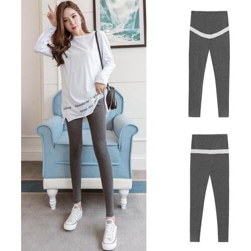 Spring Autumn Maternity Cotton Pants Korean Casual High Waist Slim Trousers for Pregnant Women Maternity Soft Leggings Clothes