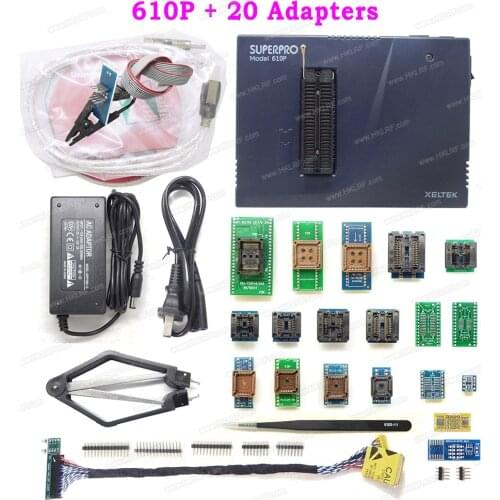 XELTEK SuperPro 610P USB IC Chip Programmer With 48 Universal Pin-drivers + 20 Adapter & EDID code