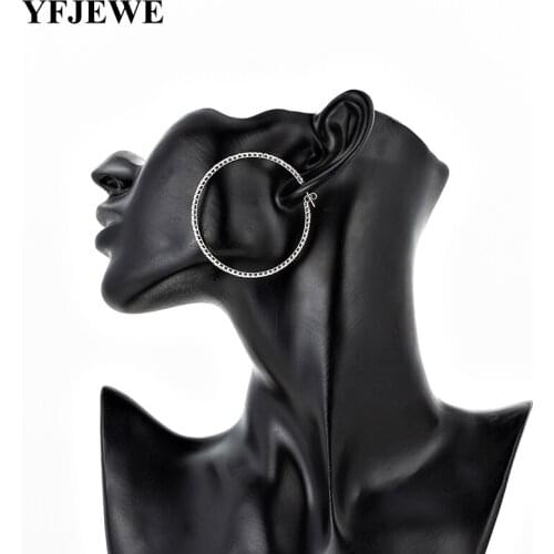 YFJEWE Fashion New Gold Big Circle Hoop Earrings For Women Steampunk Round Earring Christmas Jewelry For Girl E602