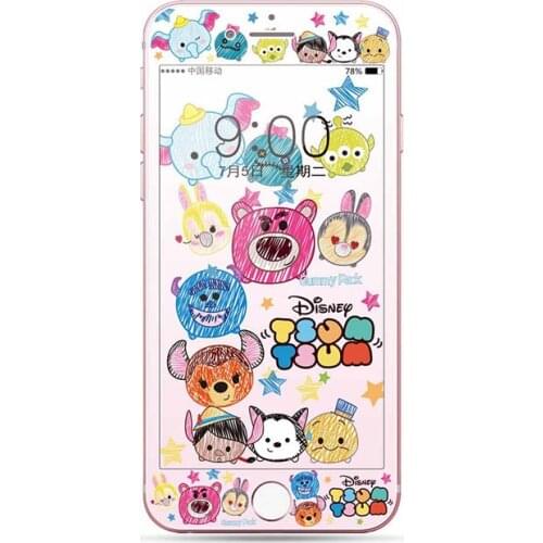 Disney 2021 Cartoon Character Tempered Glass For Iphone 6 6S 7 8 Screen Protector Protective Film For Iphone 6 6S 7 8 Plus