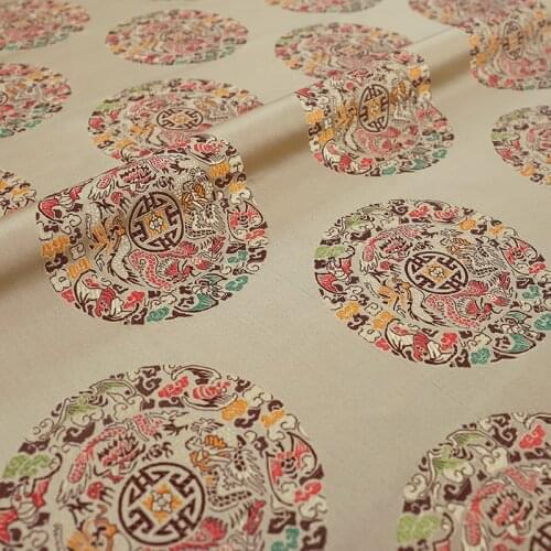 Vintage imitation silk jacquard brocade fabrics for sewing cheongsam and kimono patchwork attire material