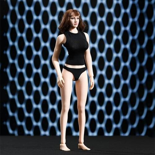 1/6 female soldier sexy thong panties vest underwear set black for 12 inches action figure body