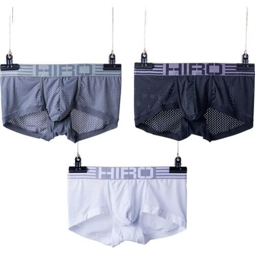 1/2/3PCS Plus size HIRO men lingerie new mesh breathable underwear comfortable male boyshort Boxers panties M-2XL