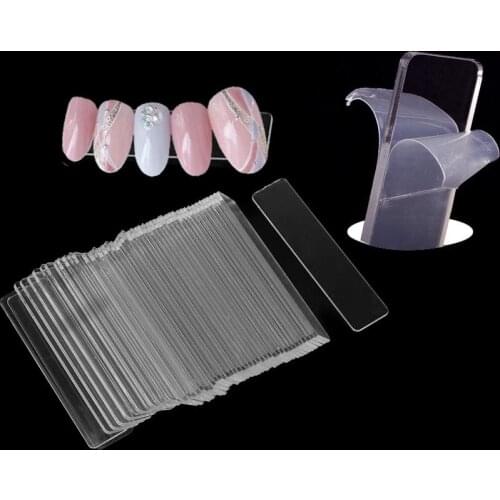 10Pc Transparent Nail Art Display Stand Practice Acrylic Gel Polish Holder Nail Tips Tool Acrylic Nail Tips Display Strips