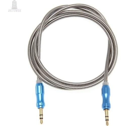 100pcs Aux Cable Speaker Wire 3.5mm Jack sliver ring matel Audio Cable For Car Headphone Adapter Jack 3.5 mm Cable For MP3 MP4