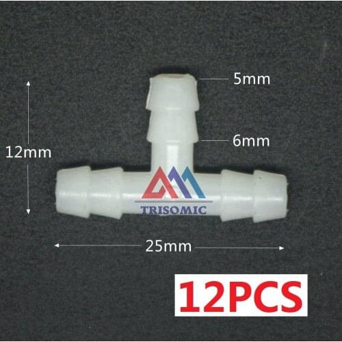 12 pieces 5mm T tpye equant Connector Equal Tube Joiner Material PE Plastic Fitting Fish Tank Airline Aquarium