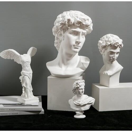 15cm David Statue Head Portraits Mini Gypsum Michelangelo Home Decoration Resin Art Craft Sketch Practice Room Decor sculpture