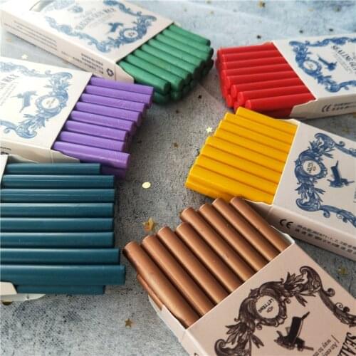 16Pcs Vintage Gold golden color Sealing Seal Wax Sticks Wicks For Postage Letter Classic wax seal Stick Hot Glue Gun for stamp