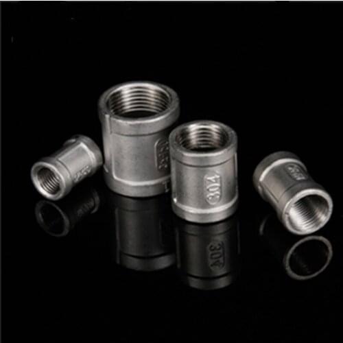 304 Stainless Steel Pipe Fitting 1/8" 1/4" 3/8" 1/2" 3/4" 1" Female Thread Coupling Connector