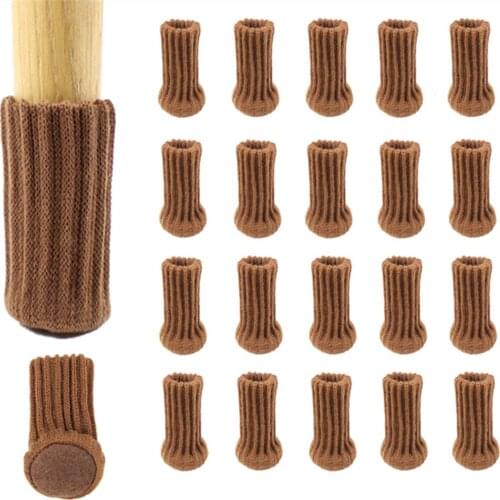 4pcs Knitted Chair Foot Cover Non-slip Table Legs Chair Legs Furniture Foot Socks Floor Protection Pads Moving Noise Reduction