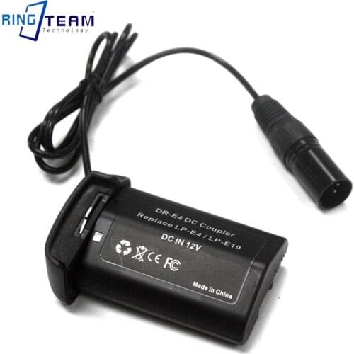 4 Pins XLR Male Cable to LP-E4 / LP-E19 Dummy Battery DR-E4 DC Coupler for 1D C X S Mark III IV 1DC 1DX 1D3 1D4 1Ds Mark III