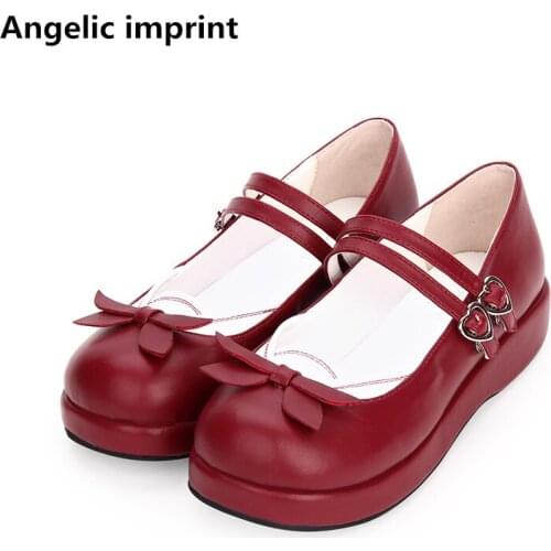 Angelic imprint woman mori girl lolita cosplay shoes lady low heels pumps women princess dress party shoes 33-47 Naval Wind 3cm