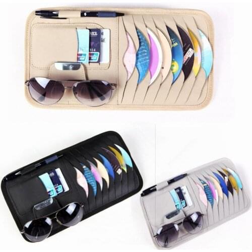 Car Styling CD Organizer Multifunction Car Organizer Sunglasses Clip Holder Pen Slot Storage Pouch for Card Ticket Car CD Holder