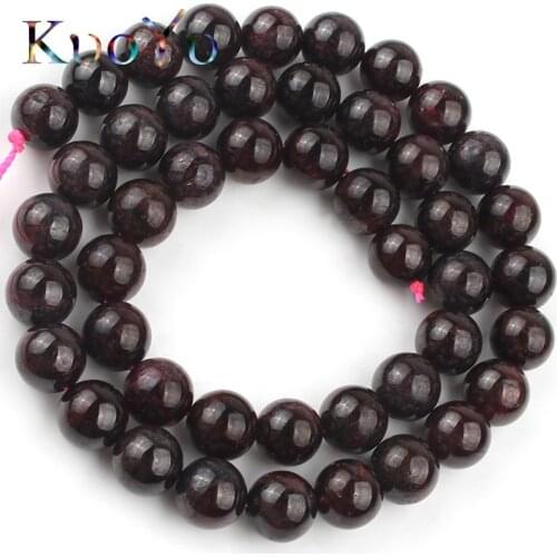 Natural Stone Dark Red Garnet Beads Round Loose Spacer Beads For Jewelry Making DIY Charm Bracelets Accessories 4/6/8/10/12MM