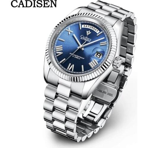 CADISEN Watch for Men Luxury Stainless Steel Wristwatch Man Mechanical Automatic Dress Watches reloj hombre часы мужские Relogio