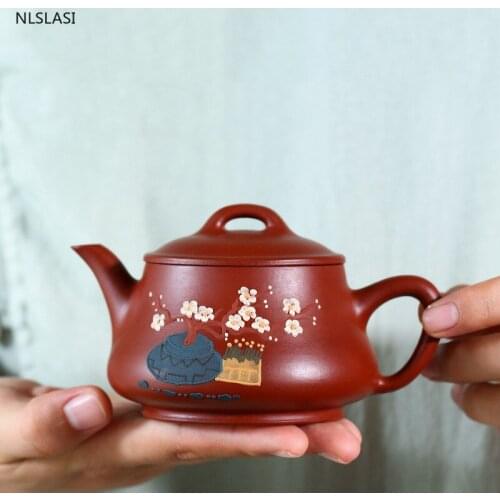 Yixing tea pot purple clay Plum blossom teapot beauty kettle Raw ore Handmade Tea set Dahongpao authentic Tie Guanyin 210ml