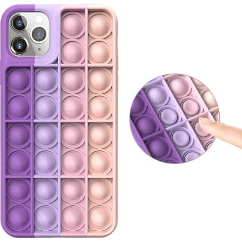 ASINA Fidget Toy Case for iphone11 12 Pro Max Push Pop Bubble Silicone Rubber Phone Case for iPhone 7 8 Plus X XS Max Women