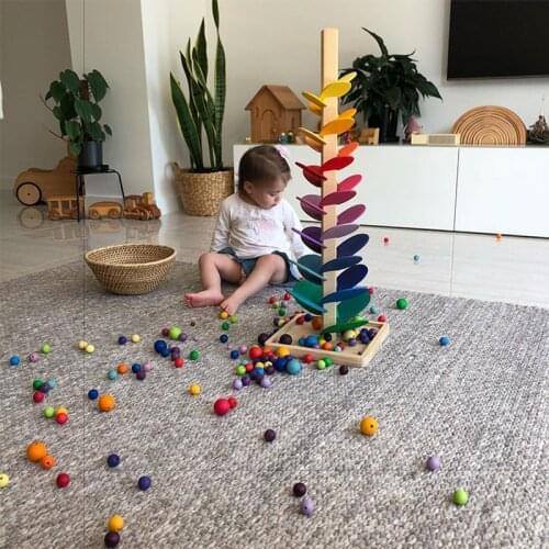 Wooden Sounding Tree Interactive Ball Game Wood Marble Sounding Tree Jenga Blocks Learning Toys Educational Toys for Children