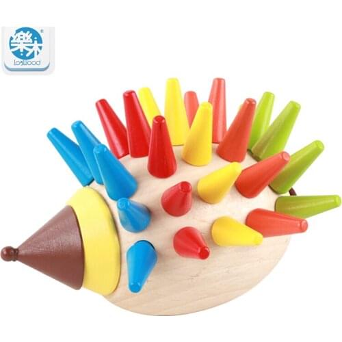2017 Hot Sale Free Shipping Early Learning Baby Toys Hedgehog Fruit Interesting Wooden Toys Coordination Skills Development gift