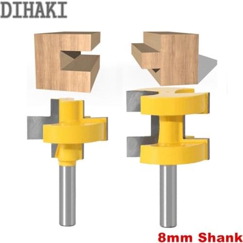 2pcs 8mm Shank Square Tooth Tenon Milling Cutter Carving Knife Router Bits for Wood Tool Woodworking