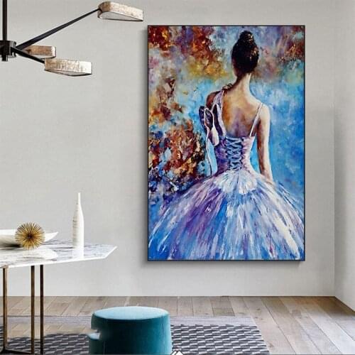 Oil Canvas Painting Dancing Girl Pictures Posters and Paints Gift Art for Living Room Bedroom Home Decoration Cuadros Unframed