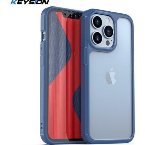 KEYSION Fashion Clear Case for iPhone 13 Pro Max 13 Mini Transparent HD Shockproof Phone back Cover for Apple iPhone 12 Pro