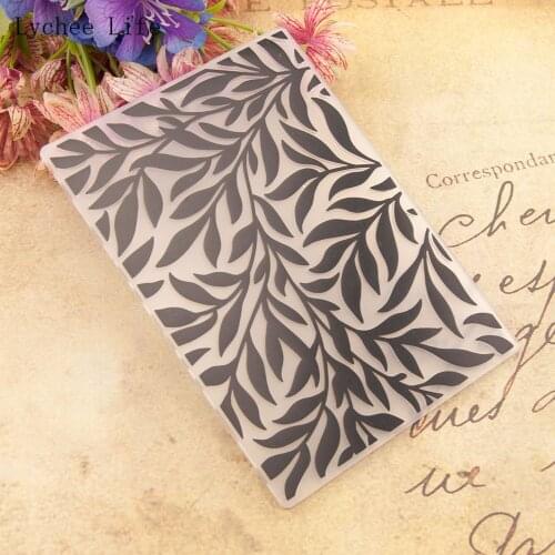 Lychee Life Leaves Plastic Embossing Folders Stencils For Diy Scrapbooking Photo Album Paper Card Making Crafts