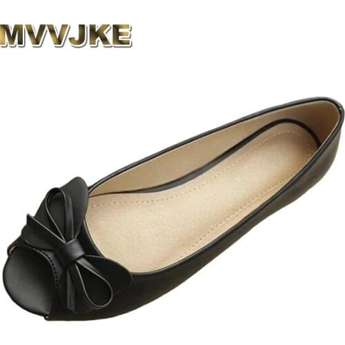 MVVJKESandal Women 2021 New Fish Mouth Bow Soft Sole Single Shoes Zapatos De Mujer Lady Shoes Women Summer Size 43 Women Shoes