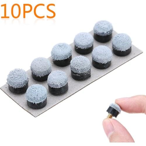 10pcs Cue Tips Soft Pool Snooker Billiards Cue Tips Screw On type 10mm For Billiard Pool Cue Stick&Snooker Cue Replacement Part