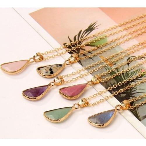 Natural Small Labradorite Necklace Women Exquisite Amethyst Pendant Jewelry BOHO Choker For Femme Vintage Party Birthday Gifts