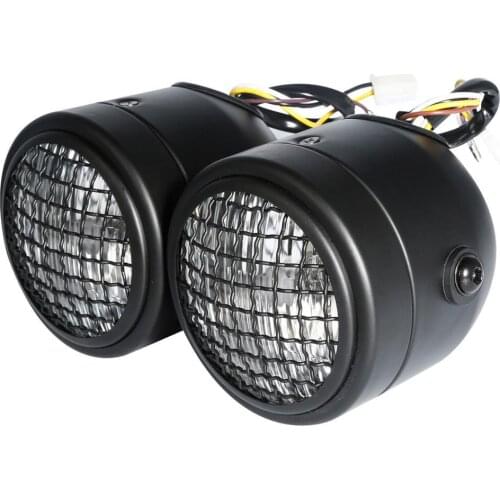 Motorcycle Front Dual Twin 4" Headlight For Cafe Racer Sport Dirt Bike