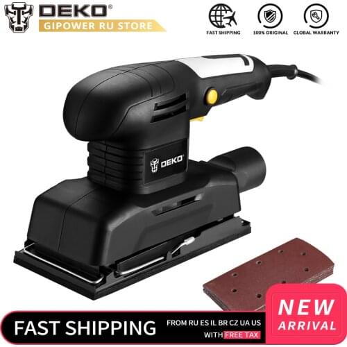 DEKO DKSS01 135W Polishing Machine with 15 Sheets of Sandpaper Wood, Plastic, Metal, Fillers, Coated Polilsh