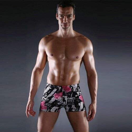 Popular Summer Men Swimming Trunks Swimwear Hot Print Elastic Band Male Swimsuit Plus Size 3XL Mens Beachwear Bathing Suits
