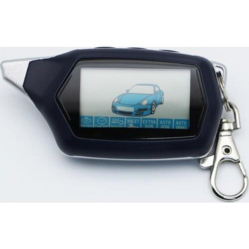 Russian Vehicle Security C9 LCD Remote Controller 2 Way Car Alarm Key For Starline C9 Engine Starter Key Fob Chain Keychain