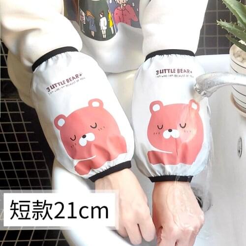 Cute autumn and winter cartoon office sleeves female short paragraph children waterproof hand sleeves adult anti-dirty oil-proof