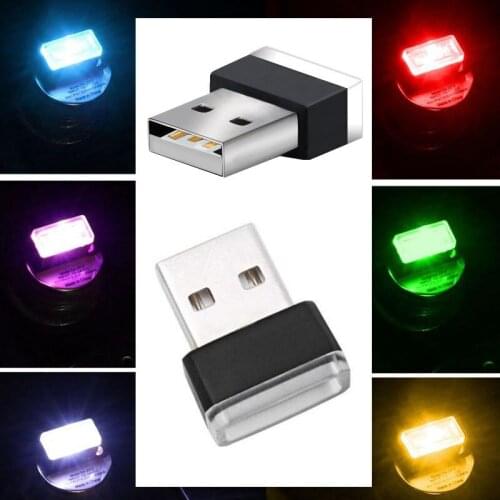 Car Interior Ambient Light 7 Colors LED Neon Mini Usb Atmosphere Lamp Auto Interior Decorative Atmosphere Light Car Goods