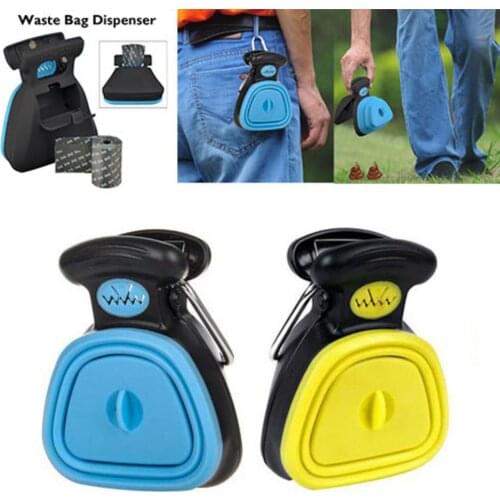 Dog Pet Travel Foldable Pooper Scooper With 1 Roll Decomposable Bags Poop Scoop Clean Pick Up Excreta Cleaner Disposable Bag 4