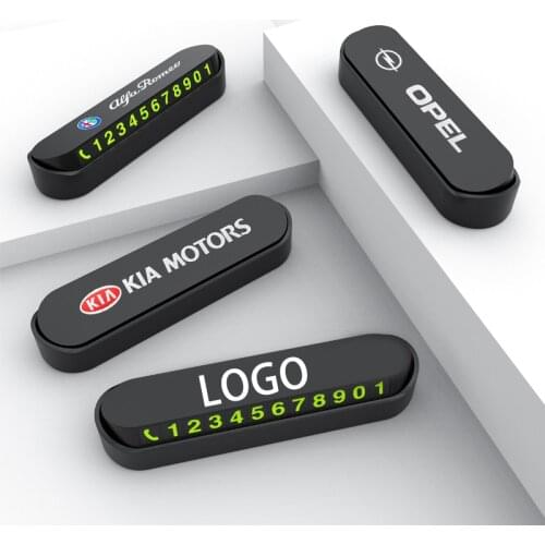 Luminous Car Temporary Parking Card Sticker Phone Number Card Plate For BMW Audi Jeep Toyota Honda KIA Mazda Ford Accessories